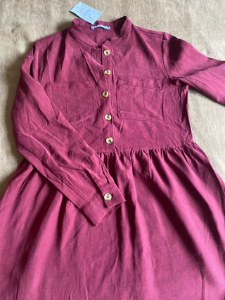 Vestido burdeos Lefties viscosa poliéster