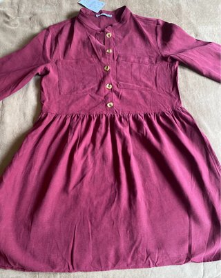 Vestido burdeos Lefties viscosa poliéster