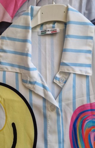 Camicia donna fantasia righe e stampe