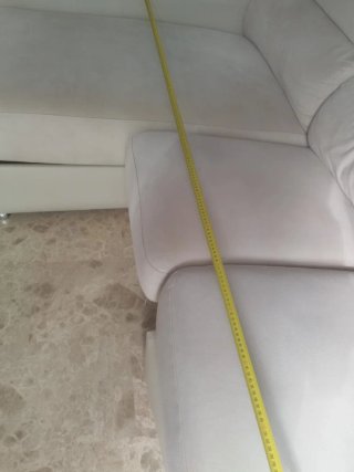 Sofá chaise longue beige tela