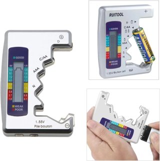 Comprobador Baterías Digital AAA AA C D 9V