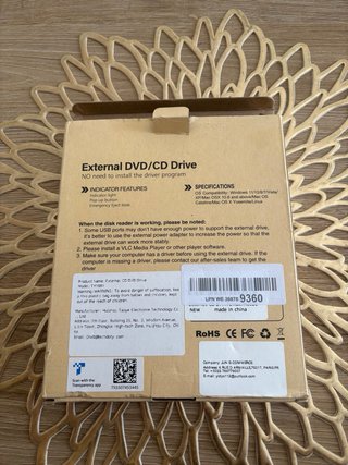 Lettore DVD/CD Esterno USB 3.0 / USB-C