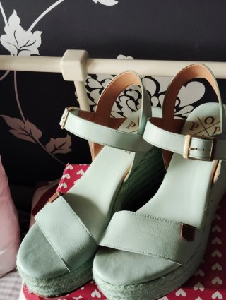 Cuñas Popa Verde Agua Talla 38