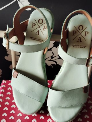 Cuñas Popa Verde Agua Talla 38