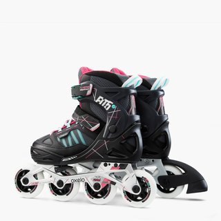 Patines Línea Niños Oxelo Ajustable 4 tallas Fit 5 Gris