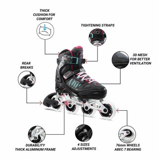 Patines Línea Niños Oxelo Ajustable 4 tallas Fit 5 Gris