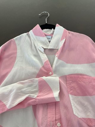 Camisa Bimba y Lola oversize rosa y blanca XS
