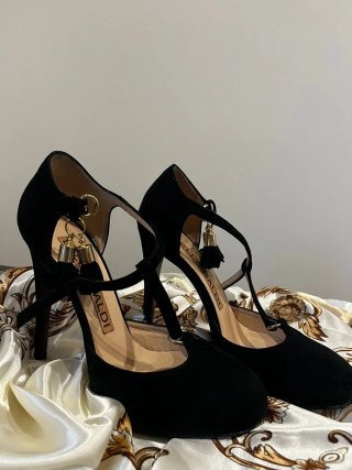 Lella Baldi Scarpe Tacco Alto Nere 37.5