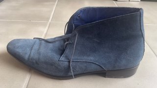 Botines de piel azul