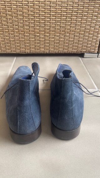Botines de piel azul