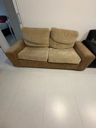 Sofá Cama Beige y Gris
