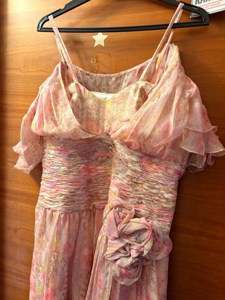 Vestido fiesta/eventos rosa floral