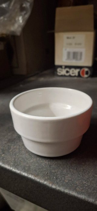 Set 4 Ciotoline Ceramica rosse e bianche