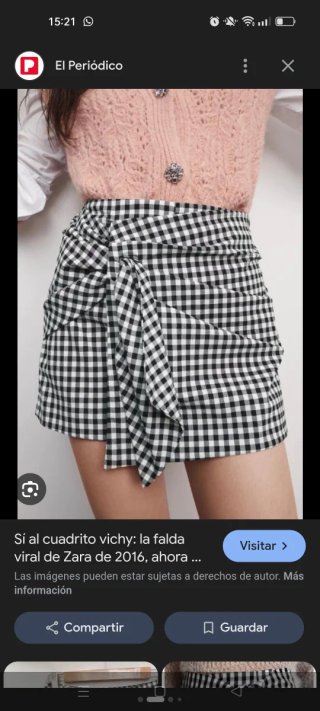 Minifalda Zara Cuadros Vichy