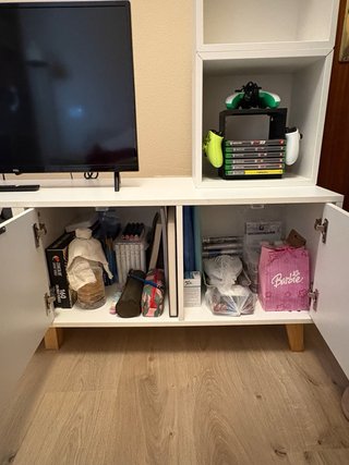 Mueble TV Blanco y Madera Urge Venta