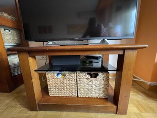 Mesa Carro TV Madera y Cristal