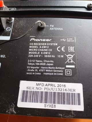 Equipo de música Pioneer negro
