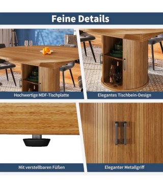 Mesa nogal ovalada extensible NUEVA SIN DESEMBALAR