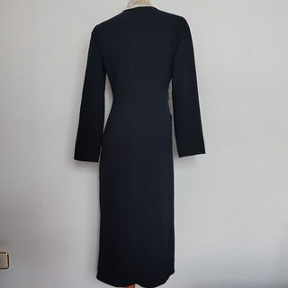 Vestido Midi Zara Negro Manga Larga Talla M