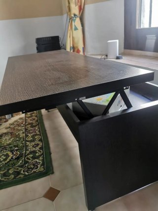 Mesa centro elevable con cajón