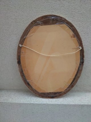 Espejo antiguo biselado madera maciza vintage SXIX