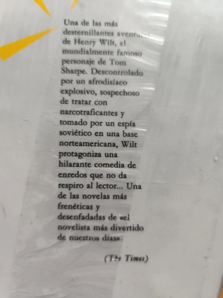 Ánimo, Wilt. Tom Sharpe. Sin desprecintar.