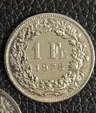 Lotto 5 monete 1 Franco Svizzero