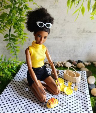 Barbie set picnic miniatura escala 1/6 reversible