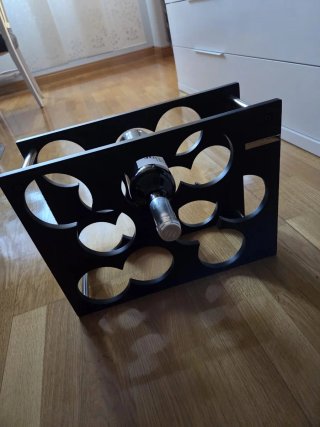 Botellero Negro y Plateado