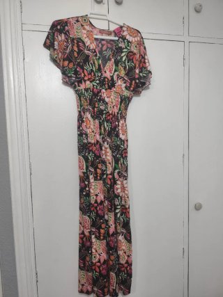 Vestido largo estampado floral