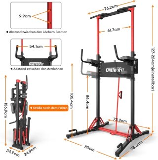 ONETWOFIT Barra Dominadas/Fondos/ABS Plegable