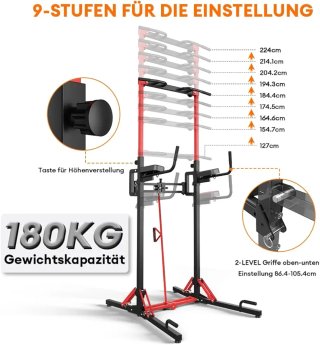 ONETWOFIT Barra Dominadas/Fondos/ABS Plegable