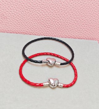 Pulseras Corazón Cuero PU Sintético