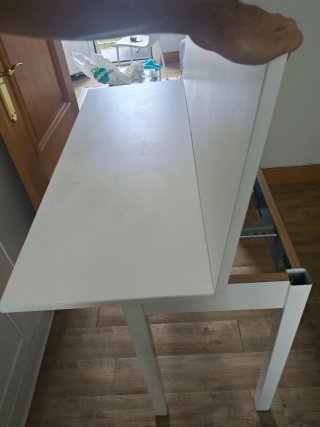 Mesa de cocina extensible blanca