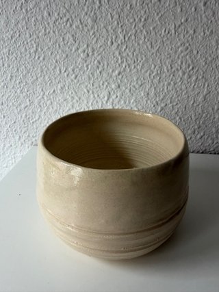 Juego de 2 macetas de cerámica beige