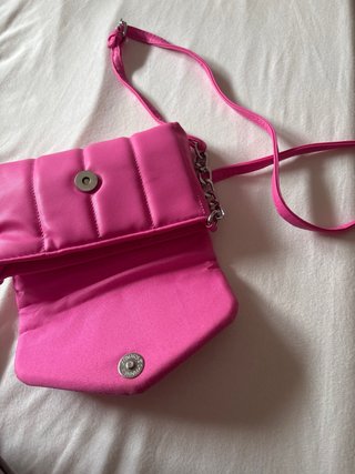 Bolso mini rosa acolchado