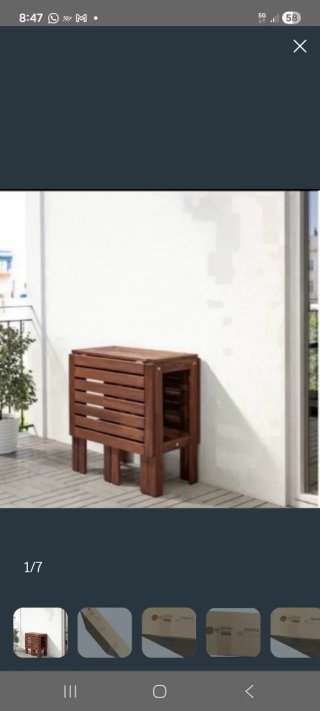 Mesa de teka plegable