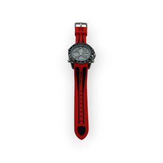 RELOJ SKYLINE ROJO Y NEGRO CORREA CAUCHO