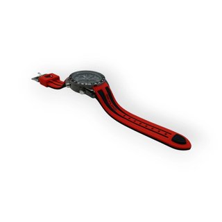 RELOJ SKYLINE ROJO Y NEGRO CORREA CAUCHO
