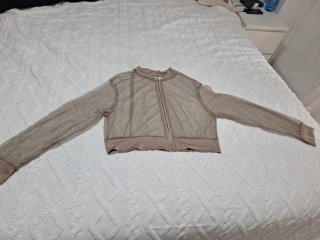 Chaqueta de fiesta beige y dorada