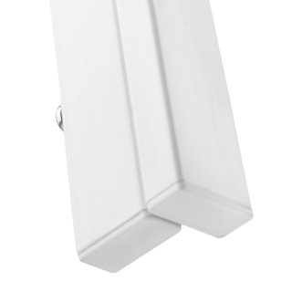 Conjunto de mesa y 4 sillas acolchadas de acero para comedor, blanco