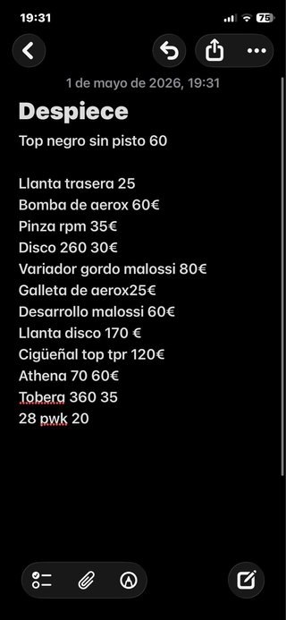 Llanta 12 con disco y neumático   También pieza