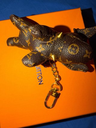 Portachiavi Louis Vuitton cane marrone