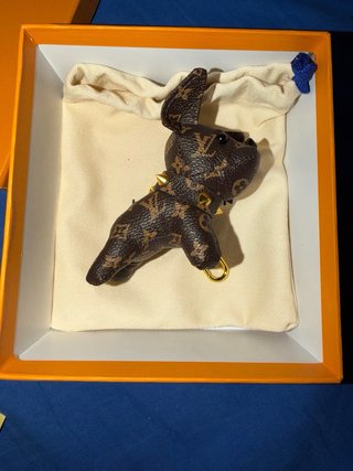 Portachiavi Louis Vuitton cane marrone