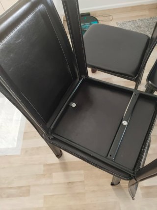4 Sillas Comedor Piel Sintética Negra