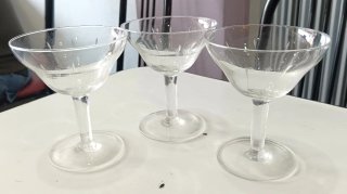 Set 3 Coppe Vetro Eleganti