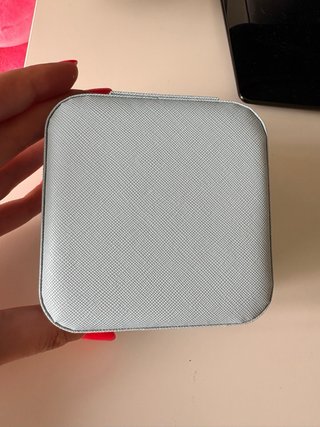 Mini joyero de viaje azul con espejo
