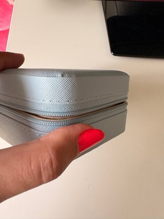 Mini joyero de viaje azul con espejo