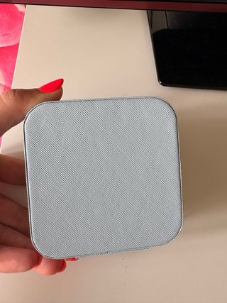 Mini joyero de viaje azul con espejo