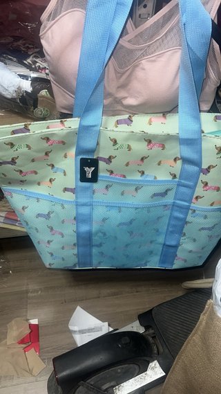 Bolso de playa con estampado de perros